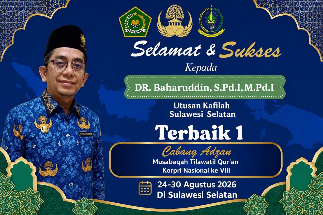 Gambar Dosen UIN Alauddin Sabet Juara 1 Adzan MTQ Korpri Nasional 2026