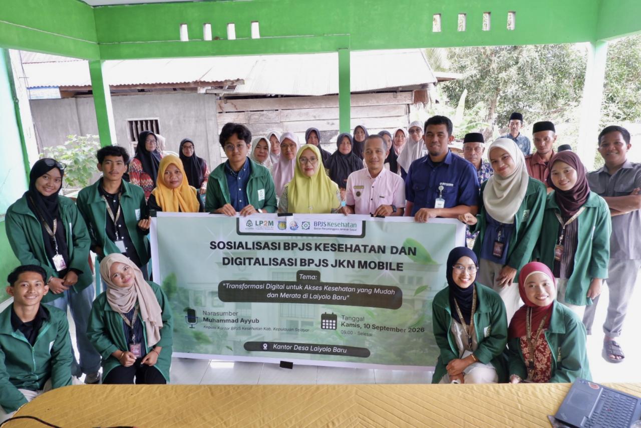 Gambar Kerja Sama dengan BPJS Kesehatan, KKN UIN Alauddin Kenalkan JKN Mobile di Desa Laiyolo