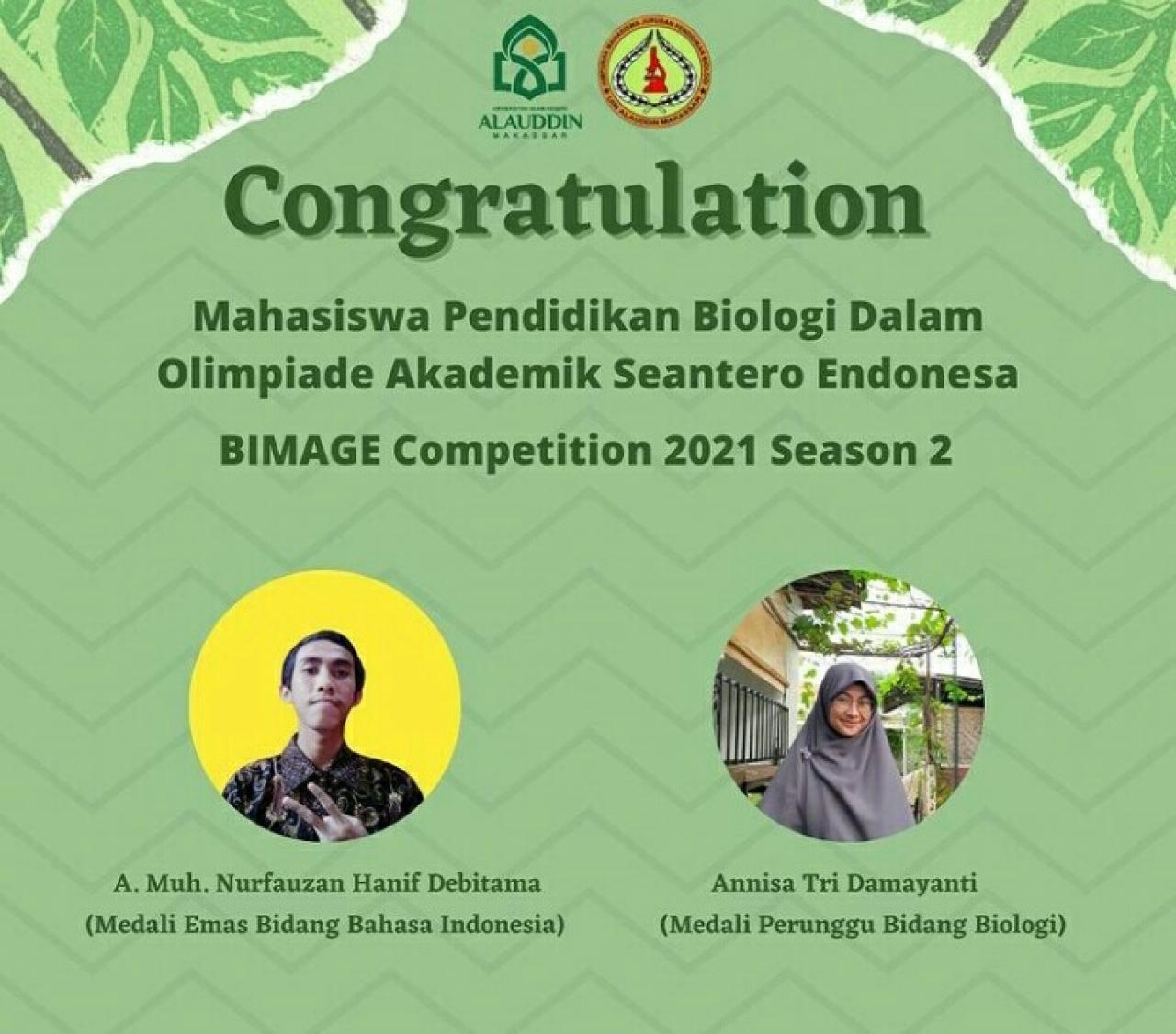 Gambar 2 Mahasiswa Pendidikan Biologi UIN Alauddin Harumkan Nama Kampus di BIMAGE Competition II