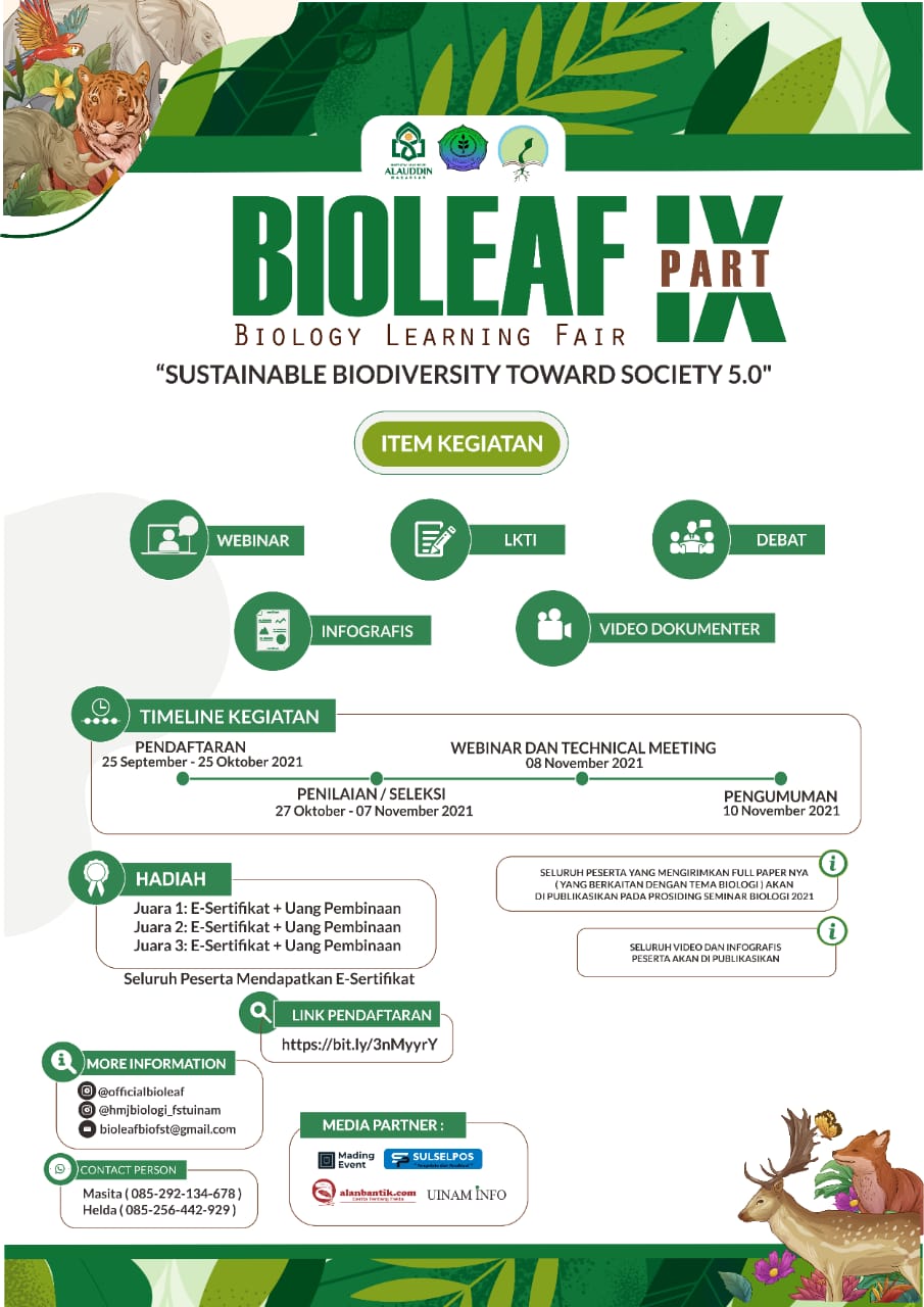 Gambar Bangun Relasi dan Prestasi Tingkat Nasional, HMJ Biologi UIN Alauddin Buka BIOLEAF IX