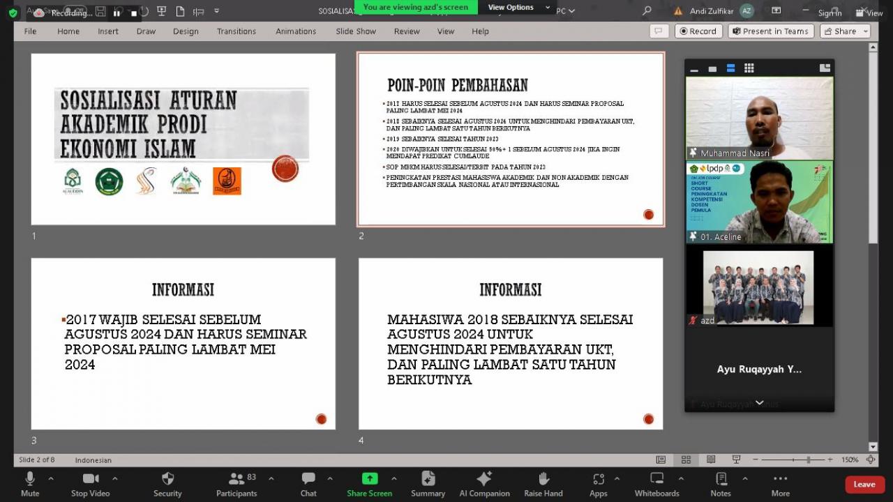 Gambar Dialog Akademik, Prodi Ekonomi Islam UIN Alauddin Sosialisasikan Akselerasi Penyelesaian Studi