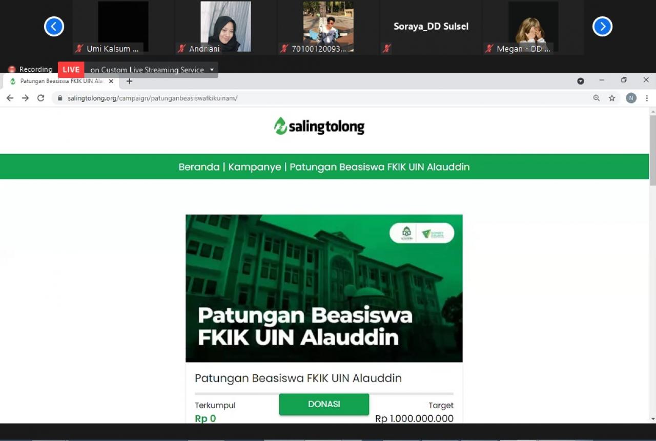 Gambar FKIK UIN Alauddin Launching Platform Patungan Beasiswa Untuk Ringankan Beban Mahasiswa