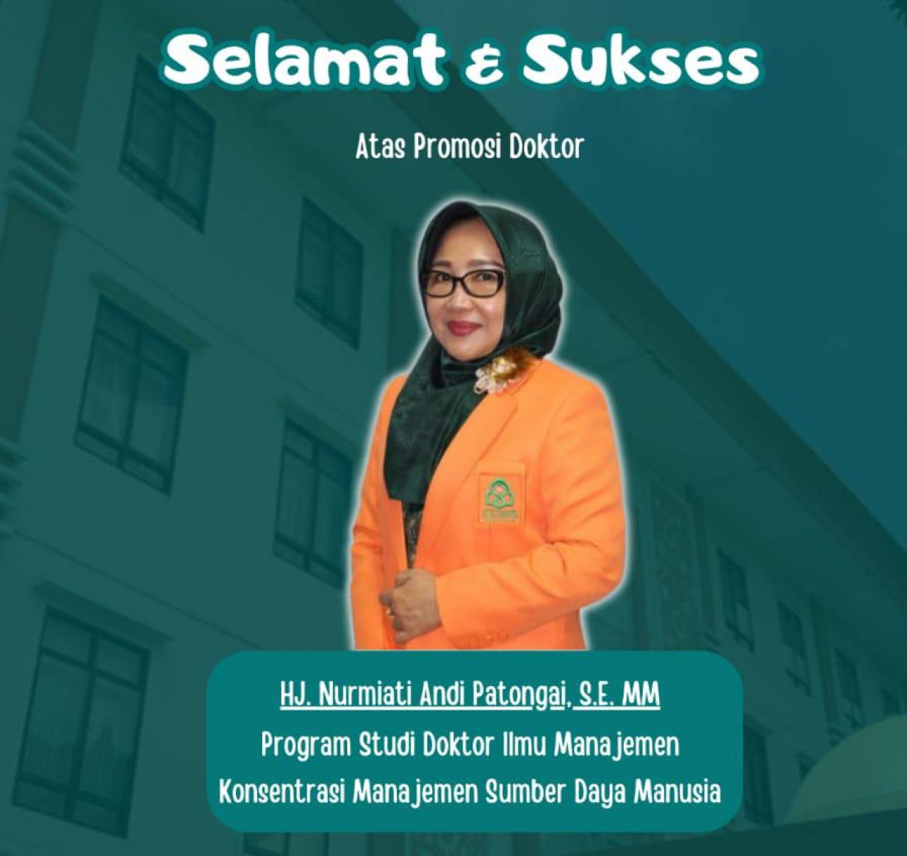 Gambar Kepala TU FEBI Sekaligus Ketua Darmawanita FDK UIN Alauddin Makassar Raih Gelar Doktor Predikat Cuml