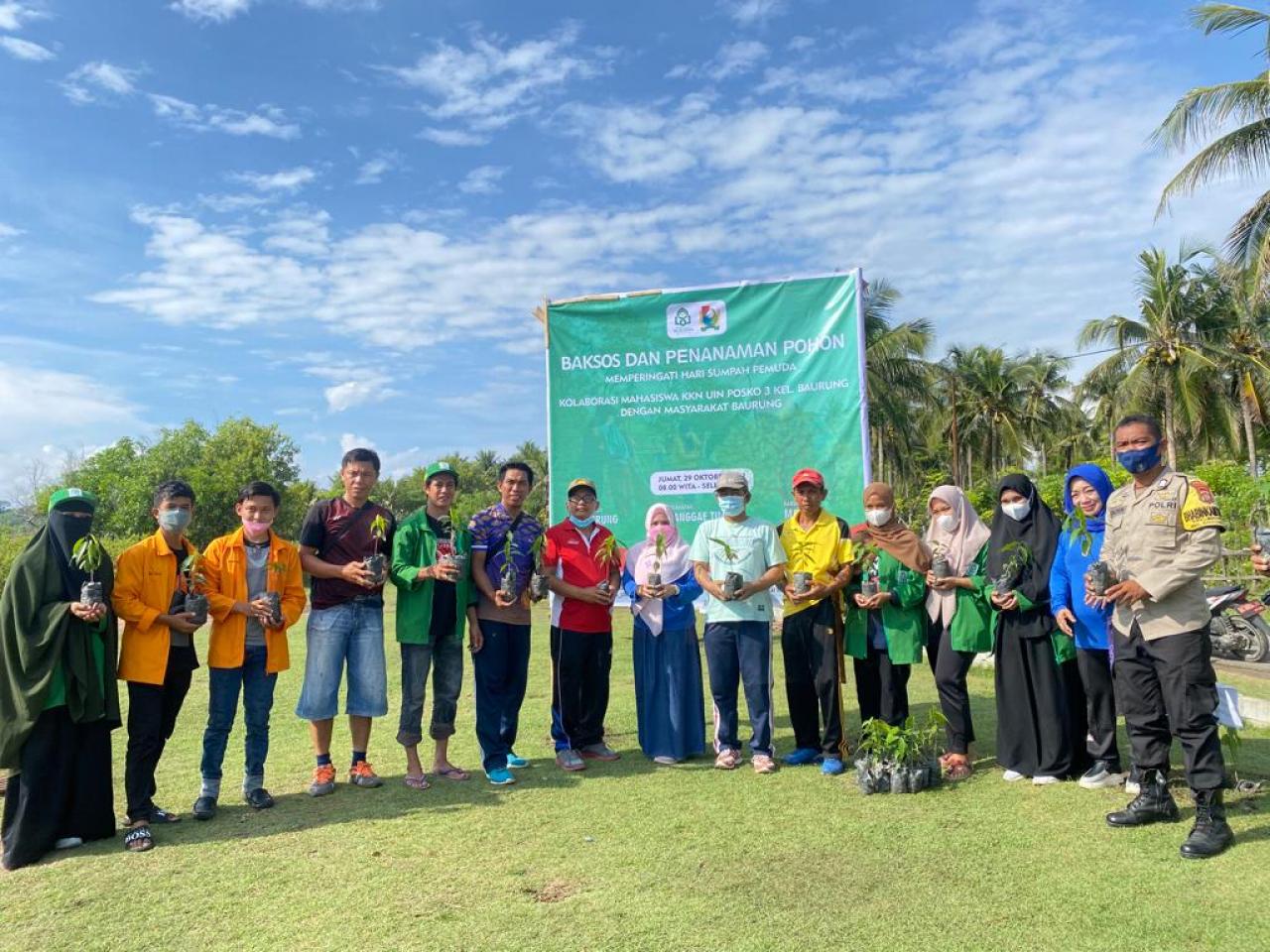 Gambar Mahasiswa KKN UIN Alauddin Makassar Angkatan 66 Posko 3 Baurung gelar 
