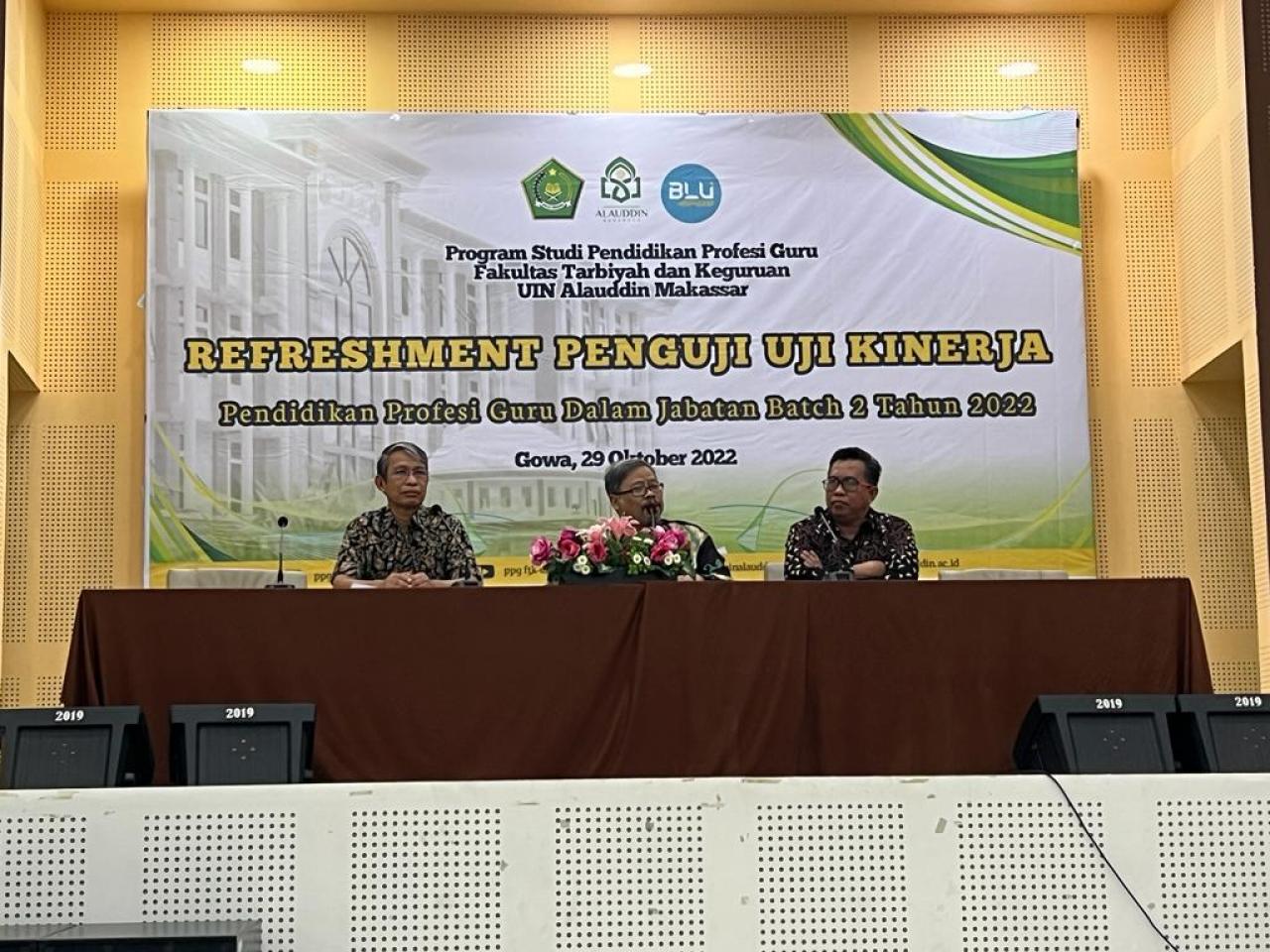 Gambar PPG UIN Alauddin Gelar Refreshment Penguji Ukin, Dekan: Kerja Profesional, Cerdas, Ikhlas dan Tuntas