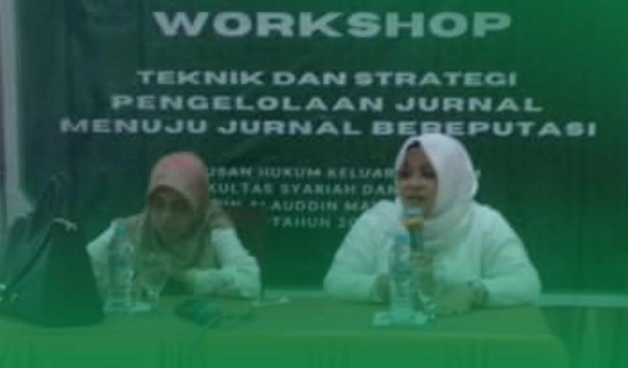 Gambar Prodi HKI UIN Alauddin Adakan Workshop Teknik dan Strategi Pengelolaan Jurnal Bereputasi