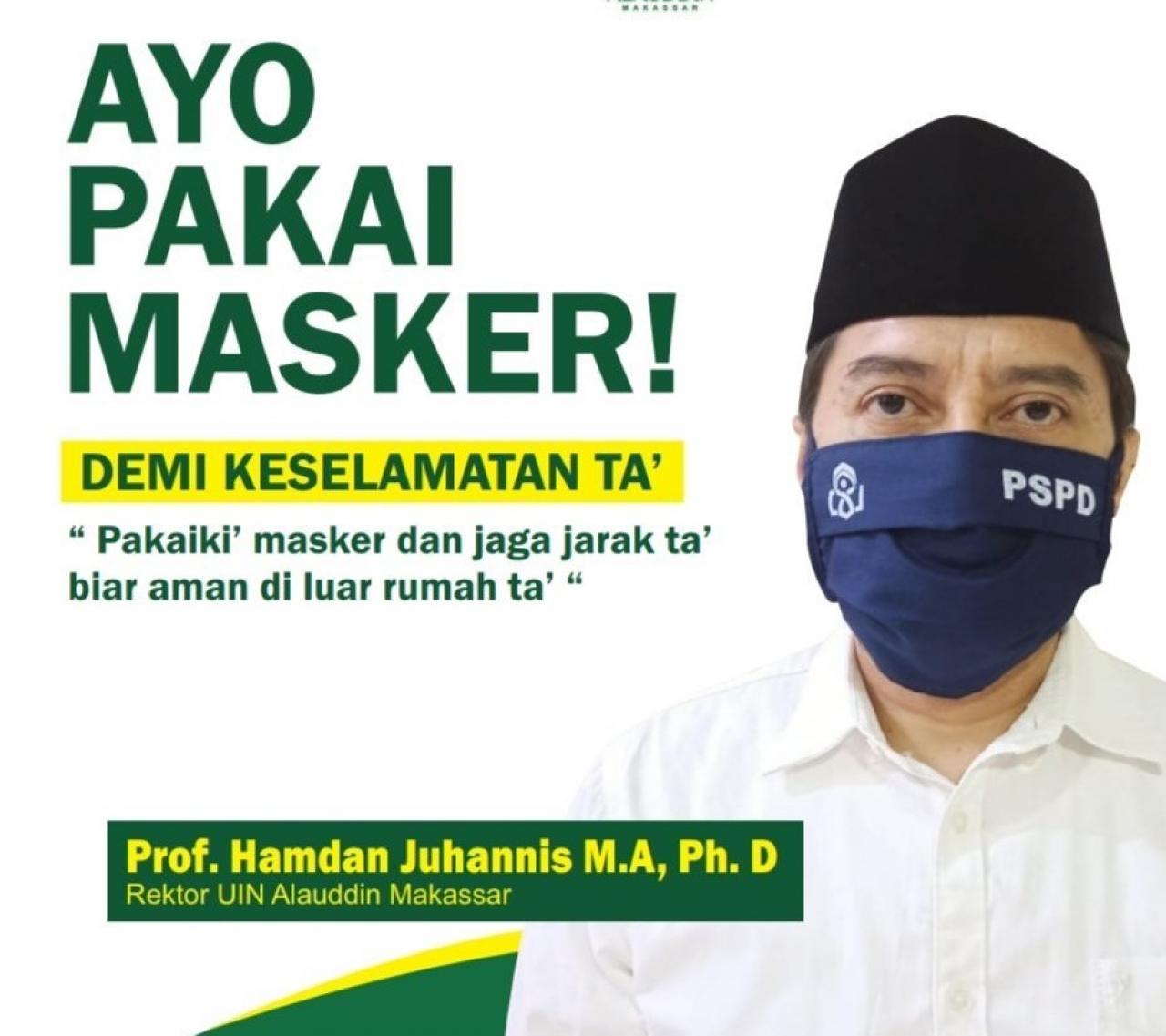 Gambar Rektor Minta Keluarga Besar UIN Alauddin Makassar untuk Selalu Gunakan Masker