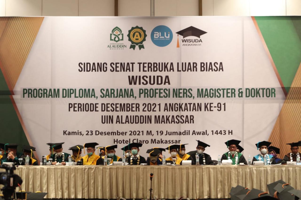 Gambar Rektor UIN Alauddin Makassar Kukuhkan 1154 Wisudawan Angkatan 91