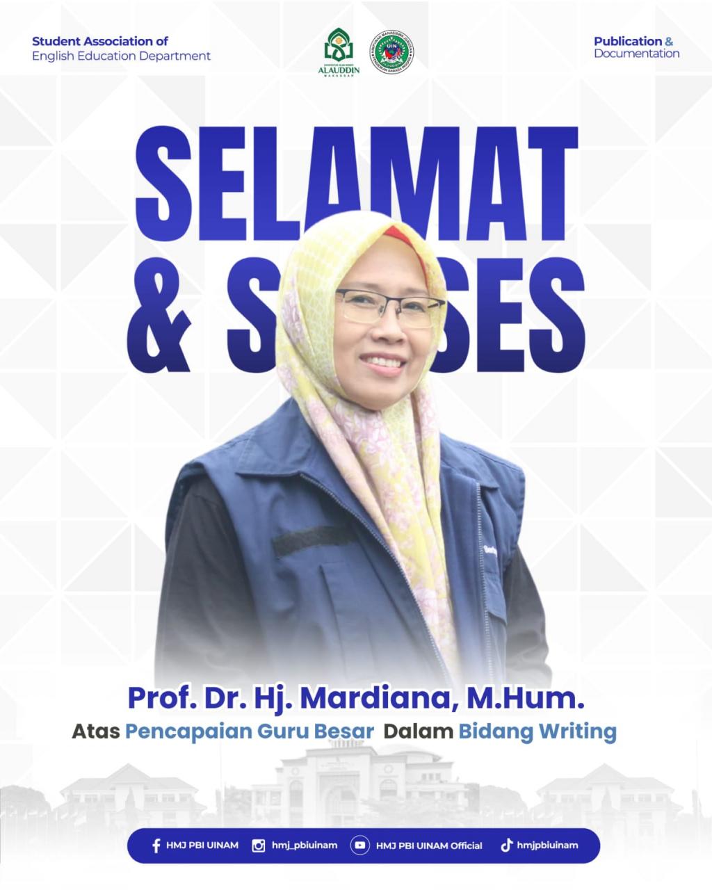 Selamat! Dosen Prodi PBI UIN Alauddin Raih Guru Besar Bidang Writing