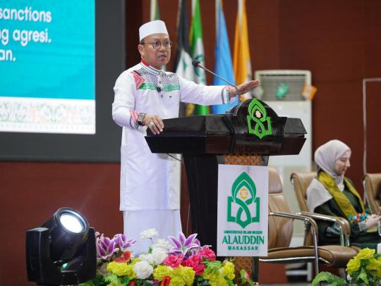 Das'ad Latif Ajak Aksi Nyata Bela Palestina dalam Seminar Internasional UIN Alauddin