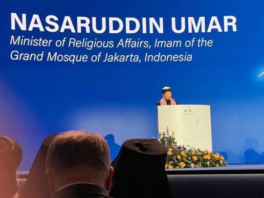 Menag Nasaruddin Umar Dorong Diplomasi Agama Berbasis Aksi Nyata di Forum Perdamaian Dunia