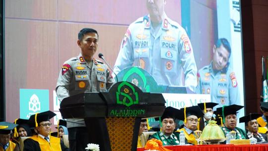 Kapolda Sulsel Irjen Rusdi Hartono Hadiri Pengukuhan Guru Besar UIN Alauddin, Ajak Jaga Sulsel