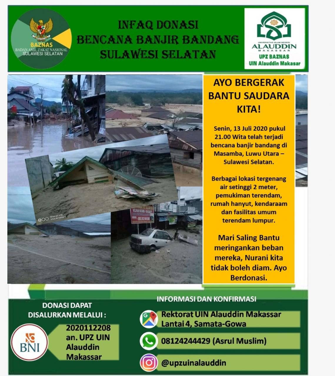 Gambar UPZ UIN Alauddin Galang Donasi untuk Korban Banjir Bandang di Masamba