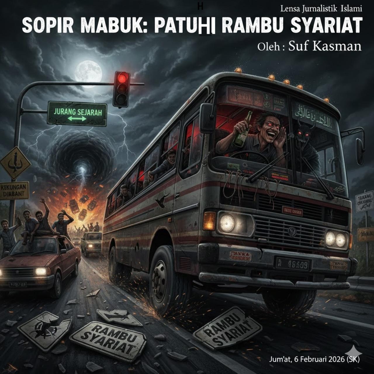 Gambar Sopir Mabuk: Patuhi Rambu-Rambu Syariat